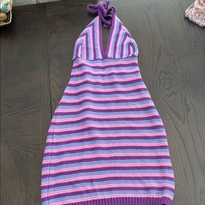 Wild Fable Striped Purple and Pink Mini Dress